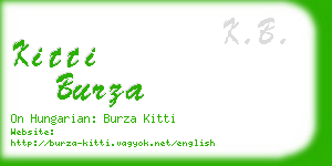 kitti burza business card